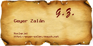Geyer Zalán névjegykártya